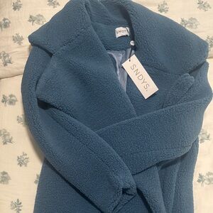 Women's Blue Teddy Coat